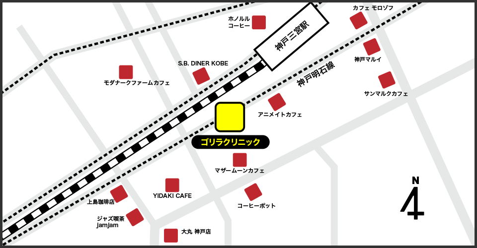 神戸三宮院の周辺スポット地図