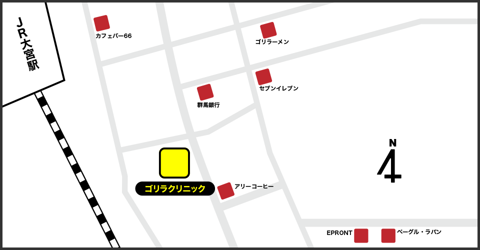 大宮院の周辺スポット地図