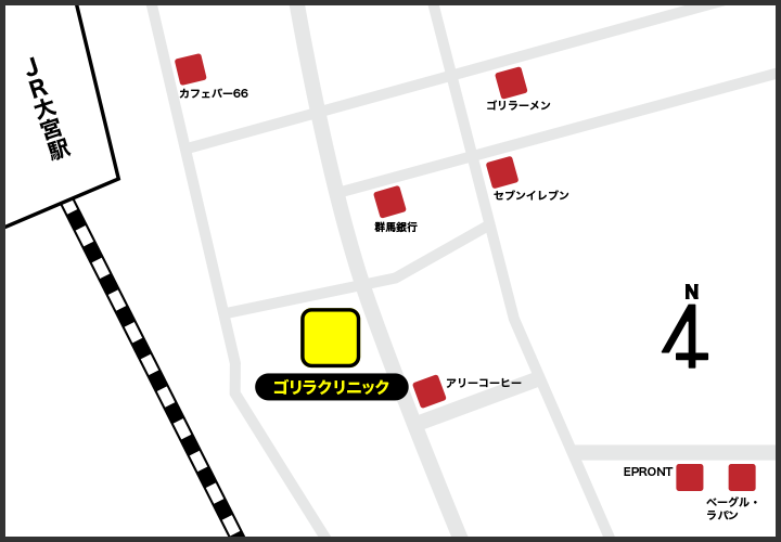 大宮院の周辺スポット地図