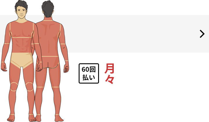 ヒゲ・陰部を除くすべてが範囲